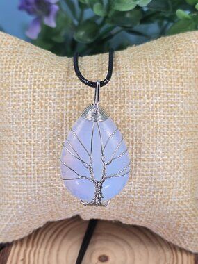 Handmade Opalite Tree of Life Necklace #125